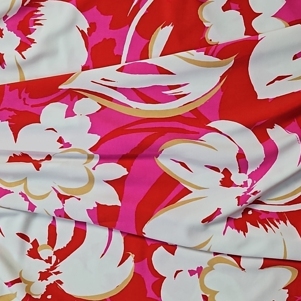 Vince Camuto Stretch Jersey Pink Red White Floral Sleeveless V Neck Maxi Dress - Picture 11 of 16